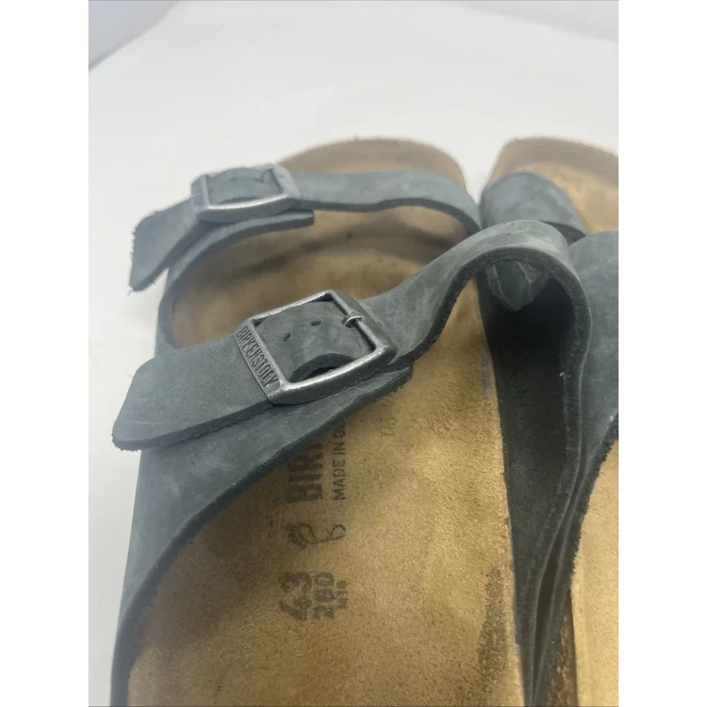 Birkenstock Arizona Sandals EU 43 US 10 Men Gray Birko-Flor Soft Footbed
